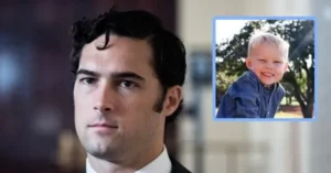 The news photo features a man in a suit and a young boy smiling in a separate inset image.