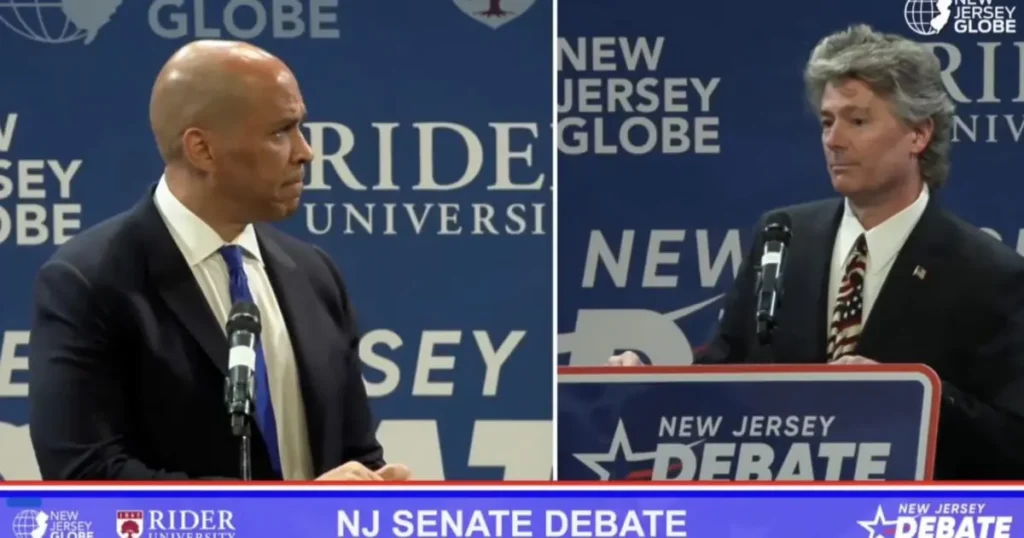 Two candidates are participating in a New Jersey Senate debate at Rider University.