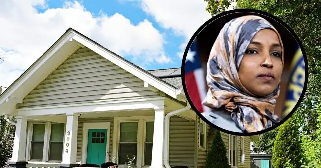 The image shows a house with the number 2904 on the front door, alongside a circular inset featuring a person wearing a headscarf.