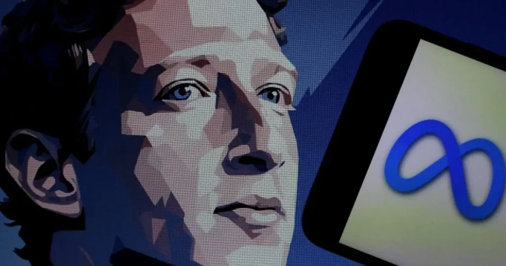 The image depicts a person speaking into a microphone, with a smartphone displaying a blue infinity symbol in the foreground.