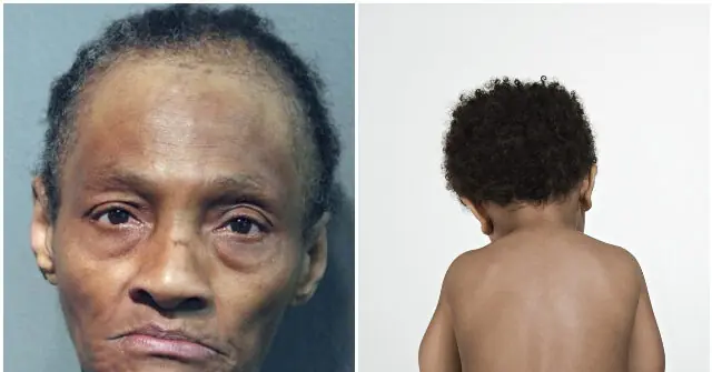 The image shows a side-by-side comparison of an adult and a child with similar curly hair.