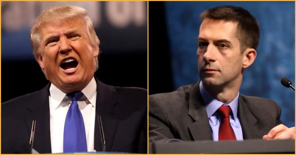 The image shows two individuals, one speaking passionately and the other listening attentively, likely during a formal debate or discussion.