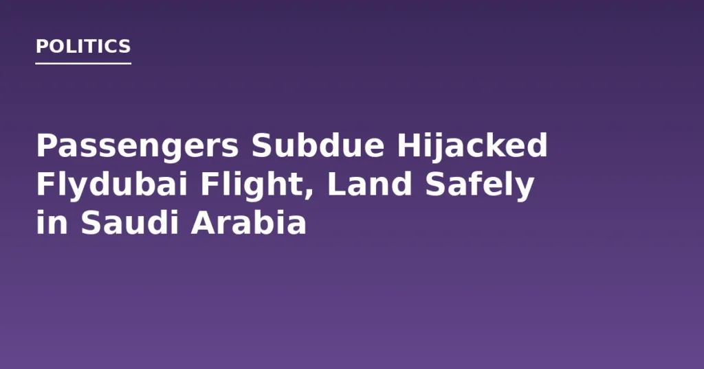 Passengers Subdue Hijacked Flydubai Flight, Land Safely in Saudi Arabia